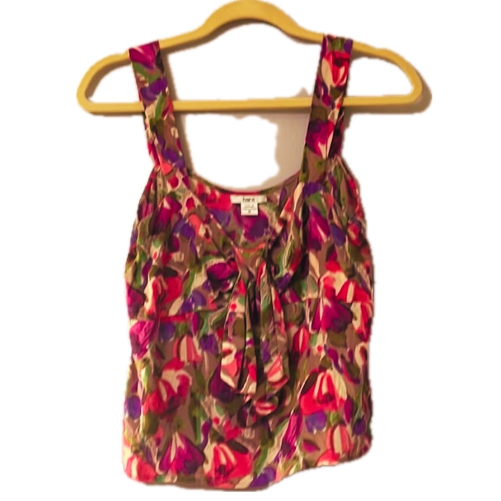 Bar III Multicolor Floral Crop Top - Pink, Purple, Green